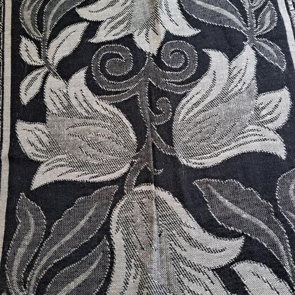 Black & Grey Floral Design Wrap/Table Runner/Wall Hanging - Picture 4 of 6